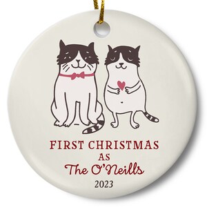 Personalized Newlywed Ornament, Married Wedding Ornament, First Christmas as Mr and Mrs, First Christmas Married, Couples Wedding Gift image 1