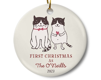 Personalized Newlywed Ornament, Married Wedding Ornament, First Christmas as Mr and Mrs, First Christmas Married, Couples Wedding Gift