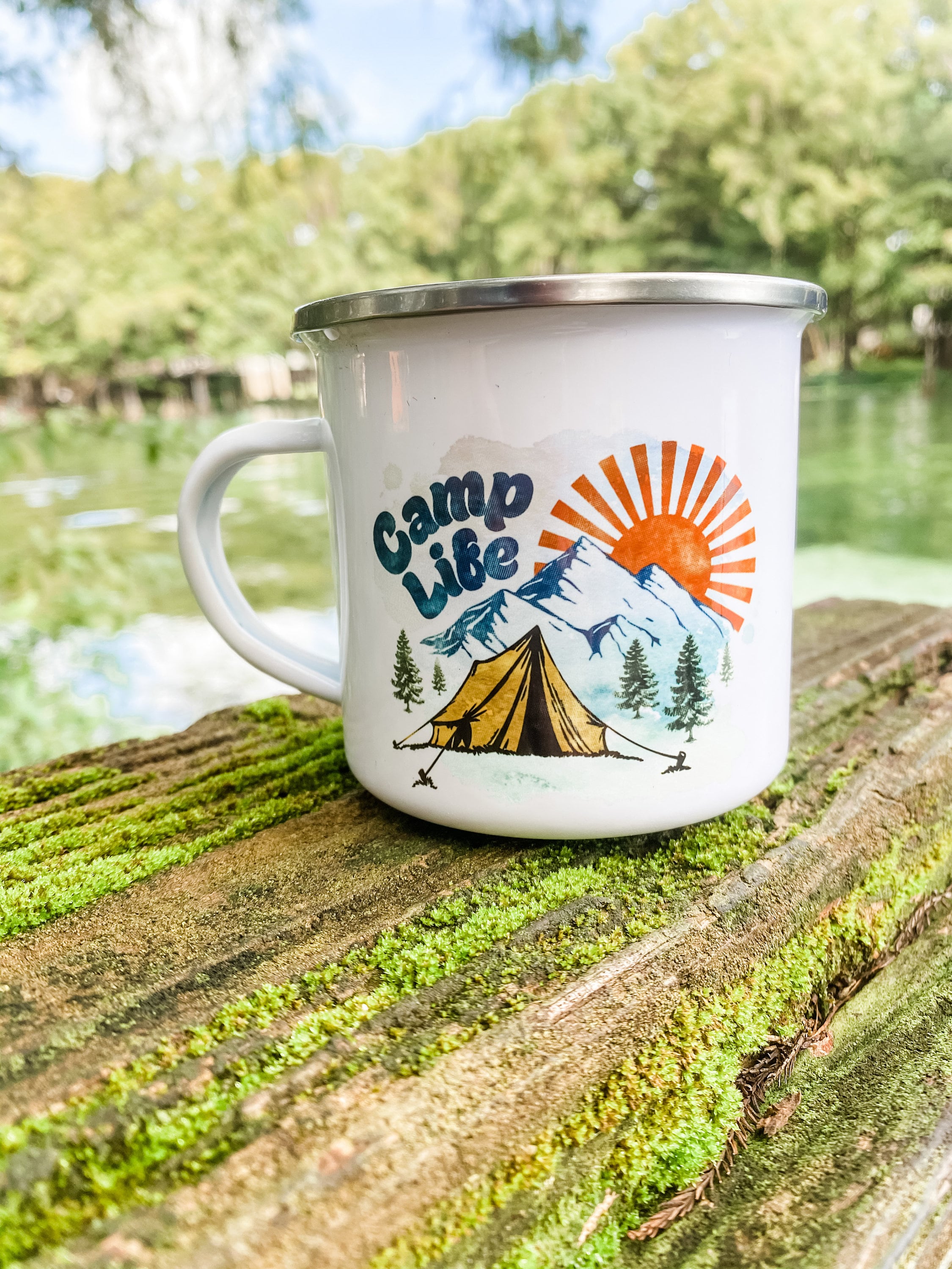 Tazas de Camping de verano, taza de campamento esmaltada, regalos de  furgoneta, regalos para él y