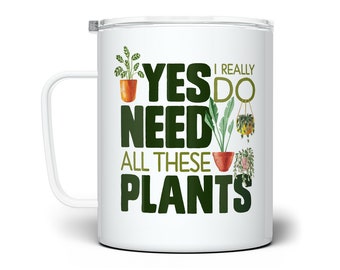 Plant Lover Insulated Travel Mug: Houseplant Collector Gift
