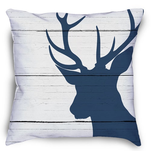 Deer Throw Pillow Deer Decor Stag Pillow Rustic Deer Etsy