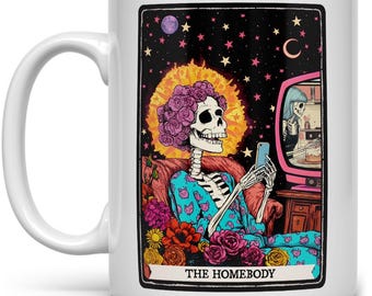 Homebody Tarot Mug: Mystical Skeleton Ceramic Cup