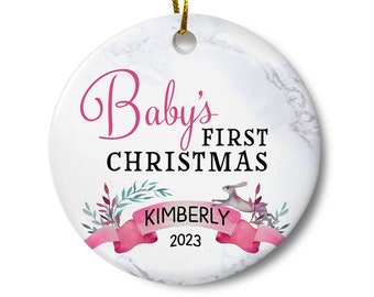 Personalized Baby's First Christmas Keepsake Ornament, Baby Ornament, Newborn Christmas Gift, Girls Baby Shower Gift, Christmas Ornaments