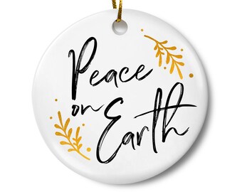Christmas Ornaments, Peace on Earth Ornament, Hippie Christmas Ornaments, Keepsake Ornament, Holiday Ornaments, Christmas Tree Ornaments