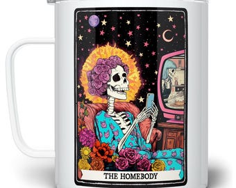 Homebody Tarot Mug: Insulated Stainless Steel Travel Mug With Lid