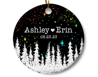 Personalized Couples Christmas Holiday Ornament, Gift for Boyfriend, Gift for Girlfriend, Gift for Wife, Gift for Husband, Wedding Ornament