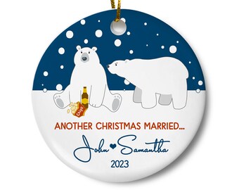 Personalized Funny Couples Christmas Ornament, Sarcastic Gift for Wife, Funny Gift for Husband, Wedding Ornament, Anniversary Ornament