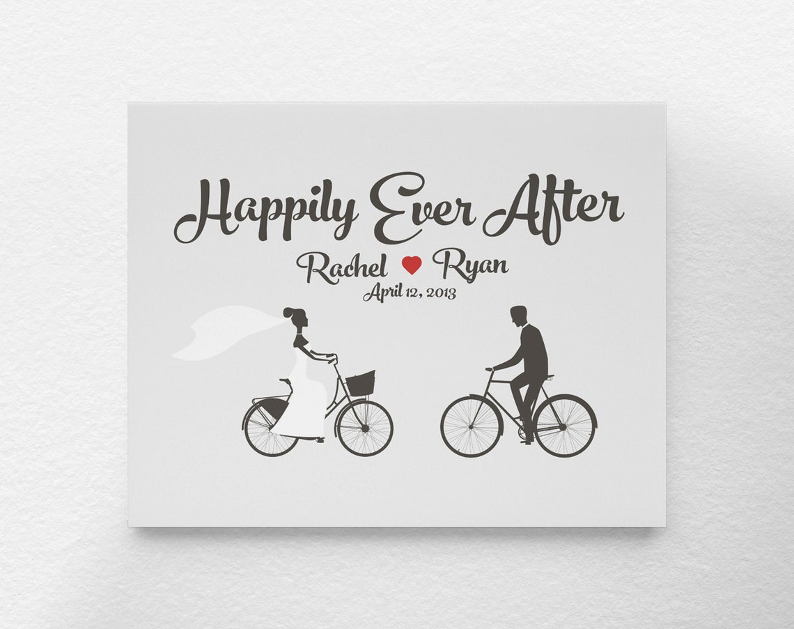 FahrradHochzeitsdruck personalisierte Hochzeitsgeschenk Etsy.de