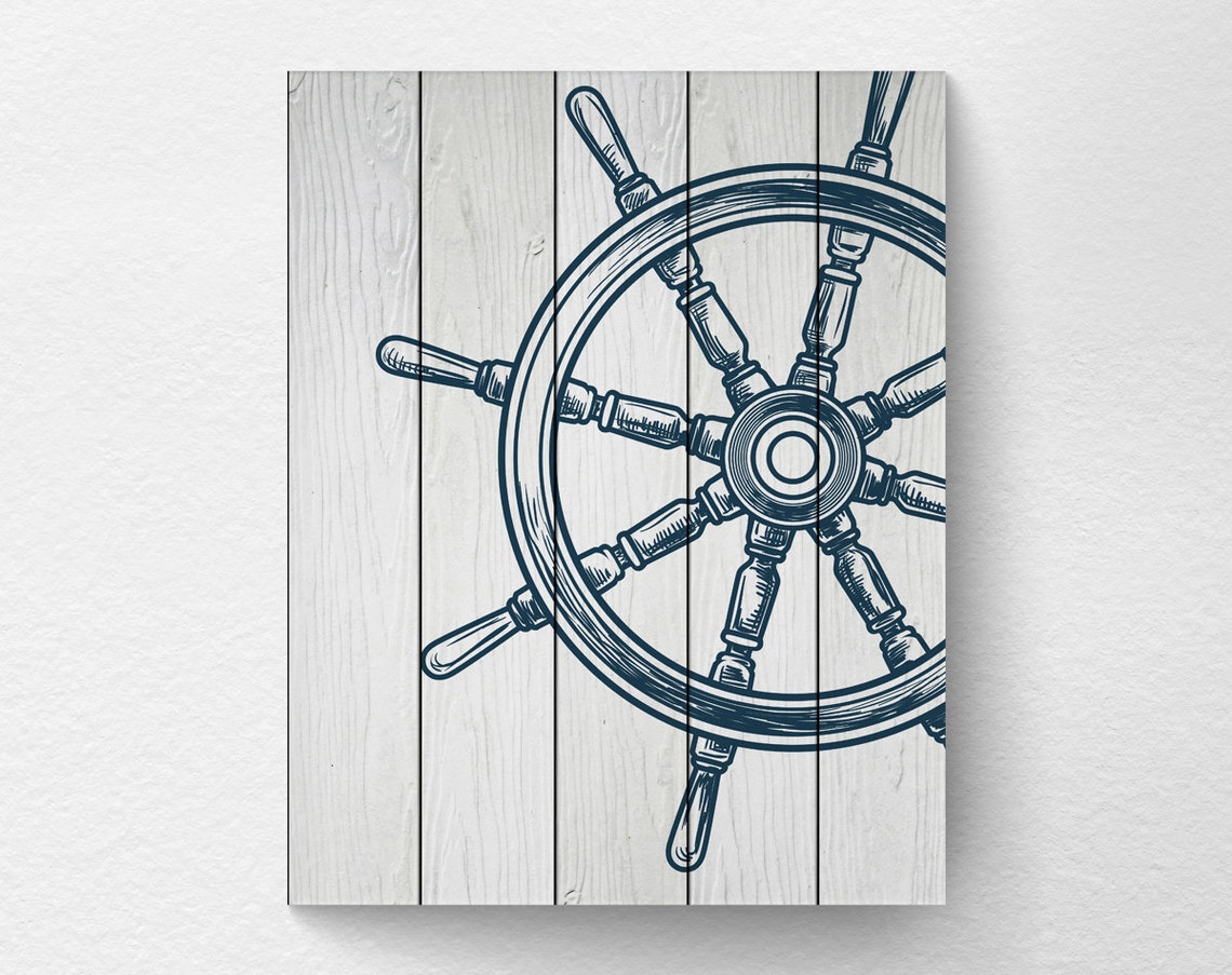 Nautische Rad Dekor nautische Badezimmer Kunst nautische | Etsy