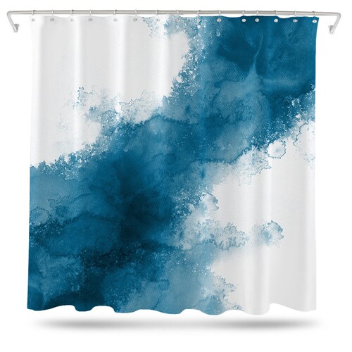 Watercolor Shower Curtain Modern Shower Curtain Ocean Shower Etsy