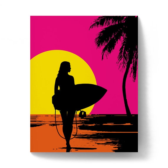 Surfer Chick Canvas Prints & Wall Art for Sale - Fine Art America