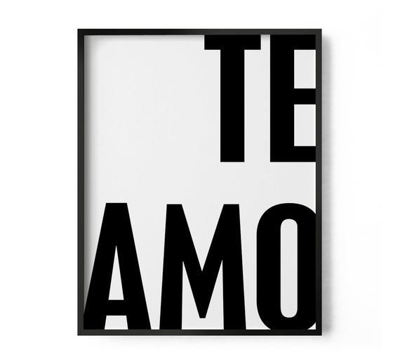 Amo I Love Valentijnsdag Print Spaanse | Etsy Nederland