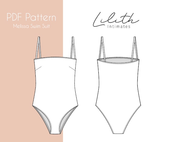 Melissa One Piece Swim Suit PDF Sewing Patterns Square | Etsy