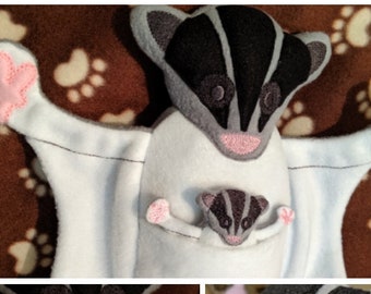 Mama & Baby Sugar Glider Plush Stuffed Animal Friend