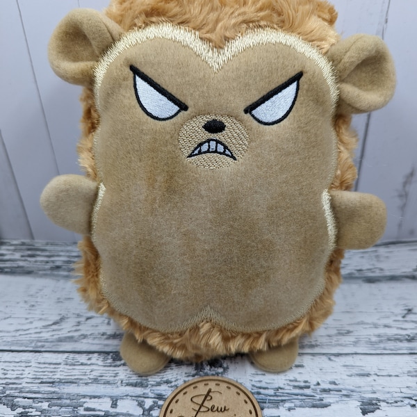 Angry Grumpy Face Quilly the Kid - A Hedgehog Plushie Stuffed Animal Friend Chibi Kawaii Anime