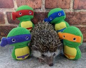 Ninja Turtle Warriors Chibi Kawaii Mint Stuffed Hedgehog Toy Small Animal Cage Buddy