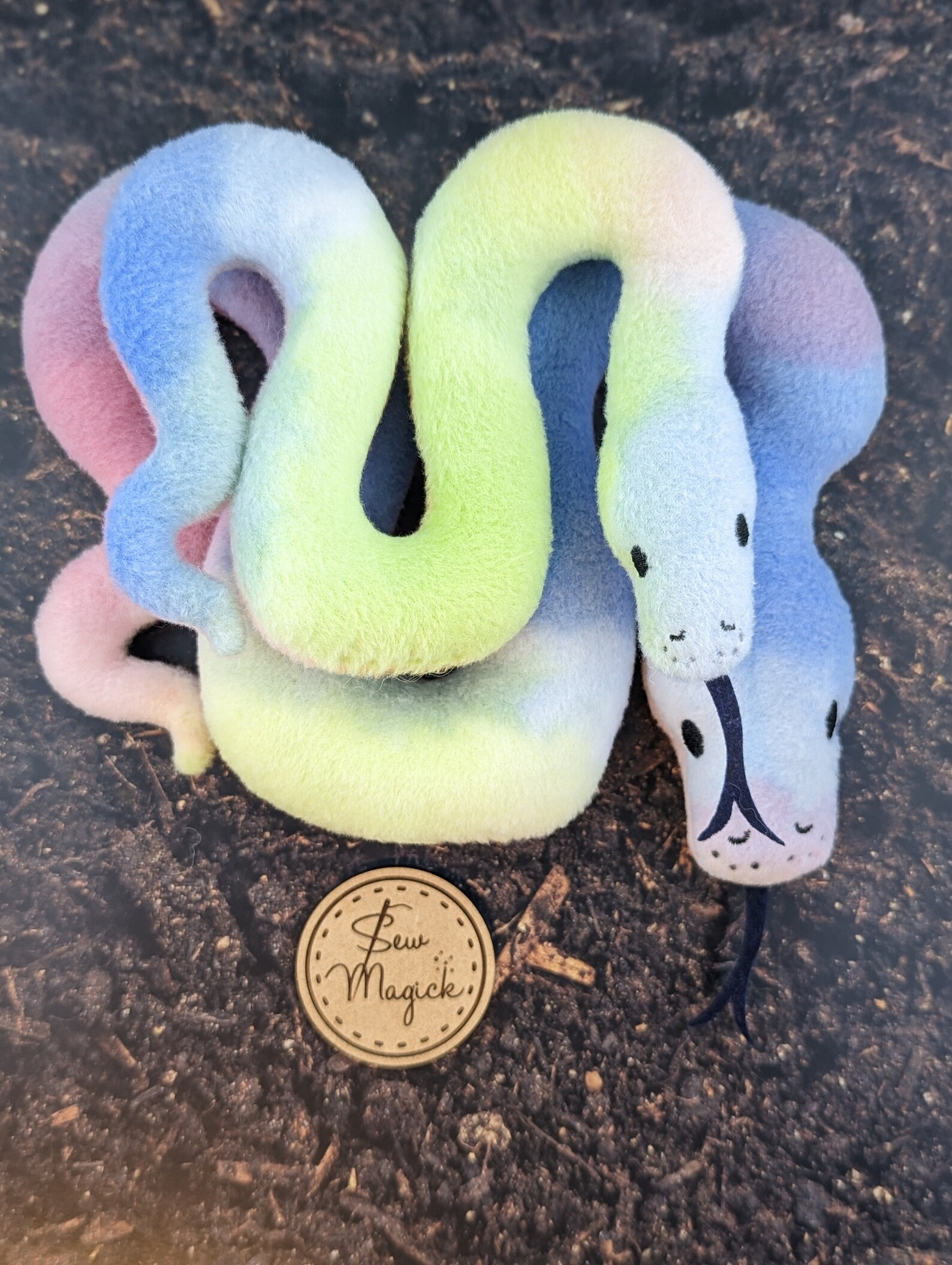 Ball Python Pastel Watercolor Snake - A Plushie Stuffed Animal Friend ...