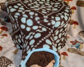 Teal and Chocolate Polkadots Igloo Cover for Hedgehogs, Guinea Pigs, Rats, Ferrets, Degus and many small pets