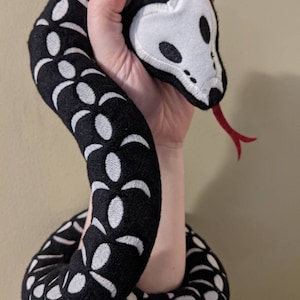 Skeleton Snake Glow in the Dark  - A Plushie Stuffed Animal Friend Snake Plush Photo Prop Cosplay Furry Friend