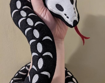 Skeleton Snake Glow in the Dark  - A Plushie Stuffed Animal Friend Snake Plush Photo Prop Cosplay Furry Friend