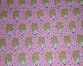 Tiny Brown Hedgehogs on Pink Cuddle Bag for Hedgehogs Small Pets Snuggle Sack