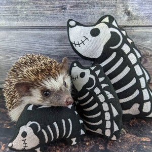 Skeleton Hedgehog Glow in the Dark Mint Stuffed Hedgehog Toy Small Animal Cage Buddy