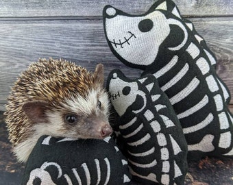 Skeleton Hedgehog Glow in the Dark Mint Stuffed Hedgehog Toy Small Animal Cage Buddy