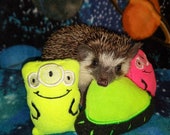 UFO Flying Saucer Alien Mint Stuffed Hedgehog Toy