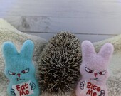 Disgruntled Peeps Bunny Easter Multiple Colors Mint Stuffed Hedgehog Toy Small Animal Cage Buddy