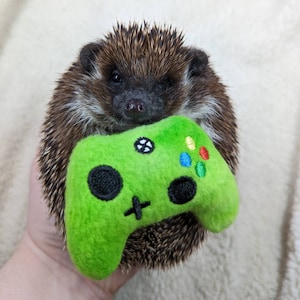 Video Game Controller Mint Stuffed Hedgehog Toy Cage Buddy Enrichment Decor Photo Prop