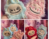 Lafufu Labufu Fan Art Kawaii Chibi Fleece Mint Stuffed Hedgehog Toy Small Animal Cage Buddy Cage Decor Photo Prop