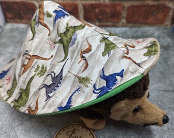 Dinosaurs on Tan Hedgie Hat Hut for Hedgehogs Small Pets Fleece Flannel Cotton