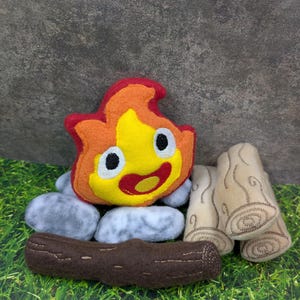 Flame Demon Fire Sprite Spirit Kawaii Chibi Fleece Mint Stuffed Hedgehog Toy Small Animal Cage Buddy Cage Decor Photo Prop