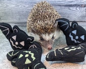 Halloween Bats Glow in the Dark Mint Stuffed Hedgehog Toy Small Animal Cage Buddy