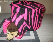 Pink Zebra Igloo Cover for Hedgehogs, Guinea Pigs, Rats, Ferrets, Degus and many small pets