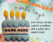 Birthday Cake with Candles Customizable Mint Stuffed Hedgehog Guinea Pig Cat Toy Small Animal Cage Buddy Photo Prop