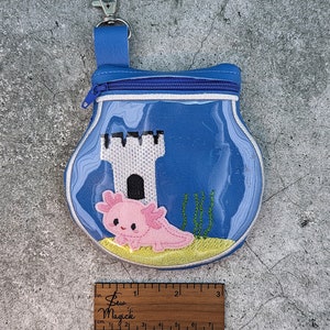 Axolotl Fishbowl Monedero con cremallera Vinilo Imitación de cuero