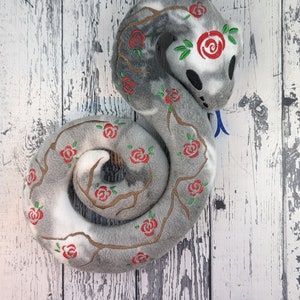 Rose Snake - A Plushie Stuffed Animal Friend Snake Plush Photo Prop Cosplay Furry Friend Springtime Dangernoodle