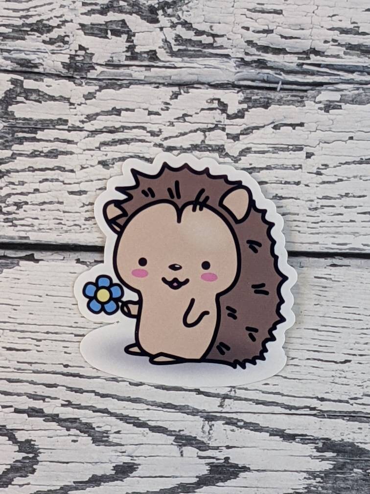 Igel-Vinyl-Aufkleber – 6 X 10 Cm, Lustiges Tiermotiv, Glänzend, Für Auto, Laptop & Basteln