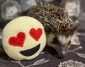 Heart Eyes Emoji Rose Petal Stuffed Hedgehog Toy
