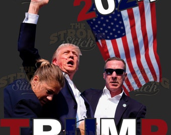 Trump 2024 Schuss USA Amerika MAGA Diese Farben laufen nicht PNG 300dpi Digitaldruck