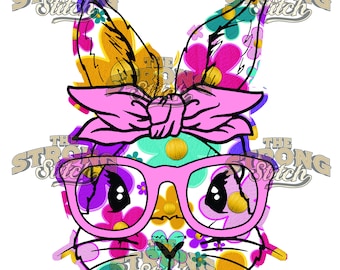 Floral Bunny Gläser 300dpi PNG Digitaldruck