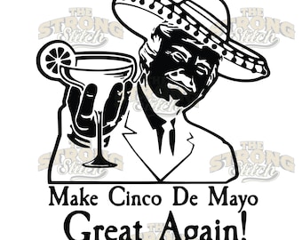 Machen Sie Cinco De Mayo wieder großartig Trump Vinyl DTF Sublimation, DTG 300dpi PNG Digital Art