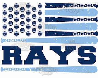 Rays Baseball Bat American Flag 300dpi PNG Digitial Art