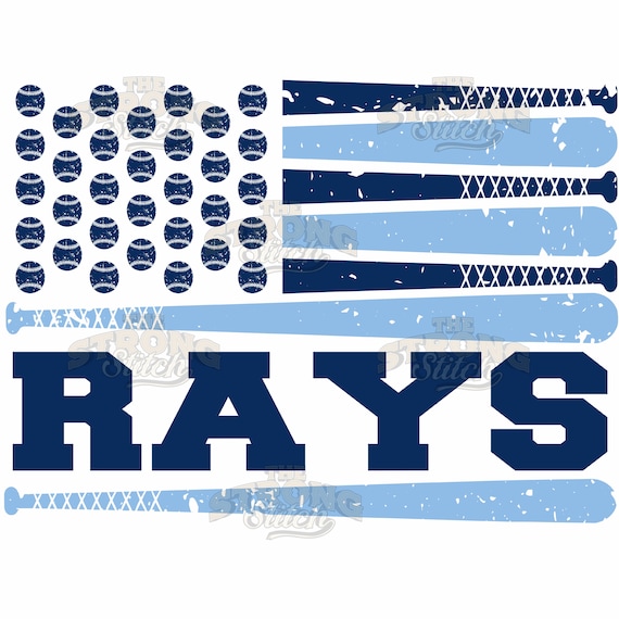 Rays Baseball Bat American Flag 300dpi PNG Digitial Art