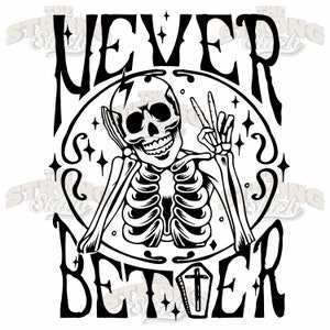 Nunca Melhor Esqueleto Sinal de Paz Preto 300dpi PNG Impressão Digital