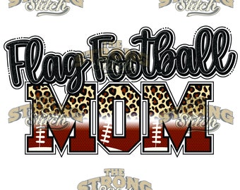 Flag Football Mom Leopard 300dpi PNG Digital Print