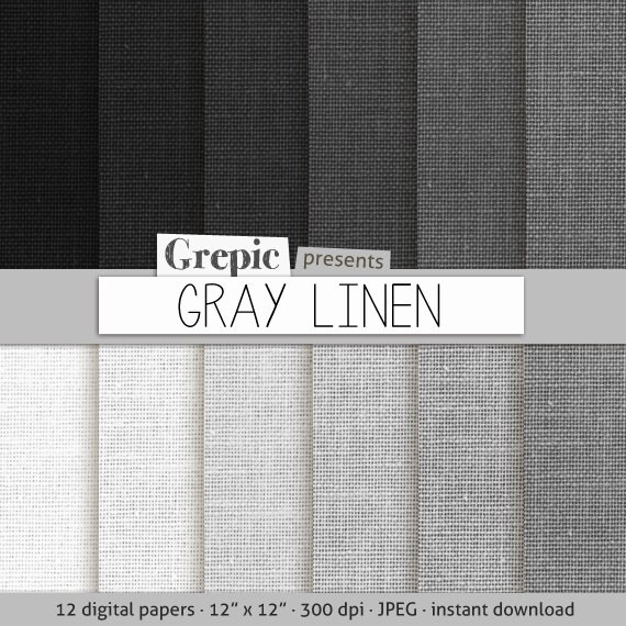 Items similar to Linen digital paper: "GRAY LINEN" with linen background / canvas / texture in
