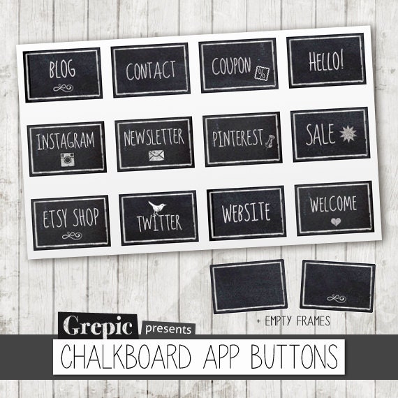 Items similar to Facebook tab images "CHALKBOARD APP BUTTONS