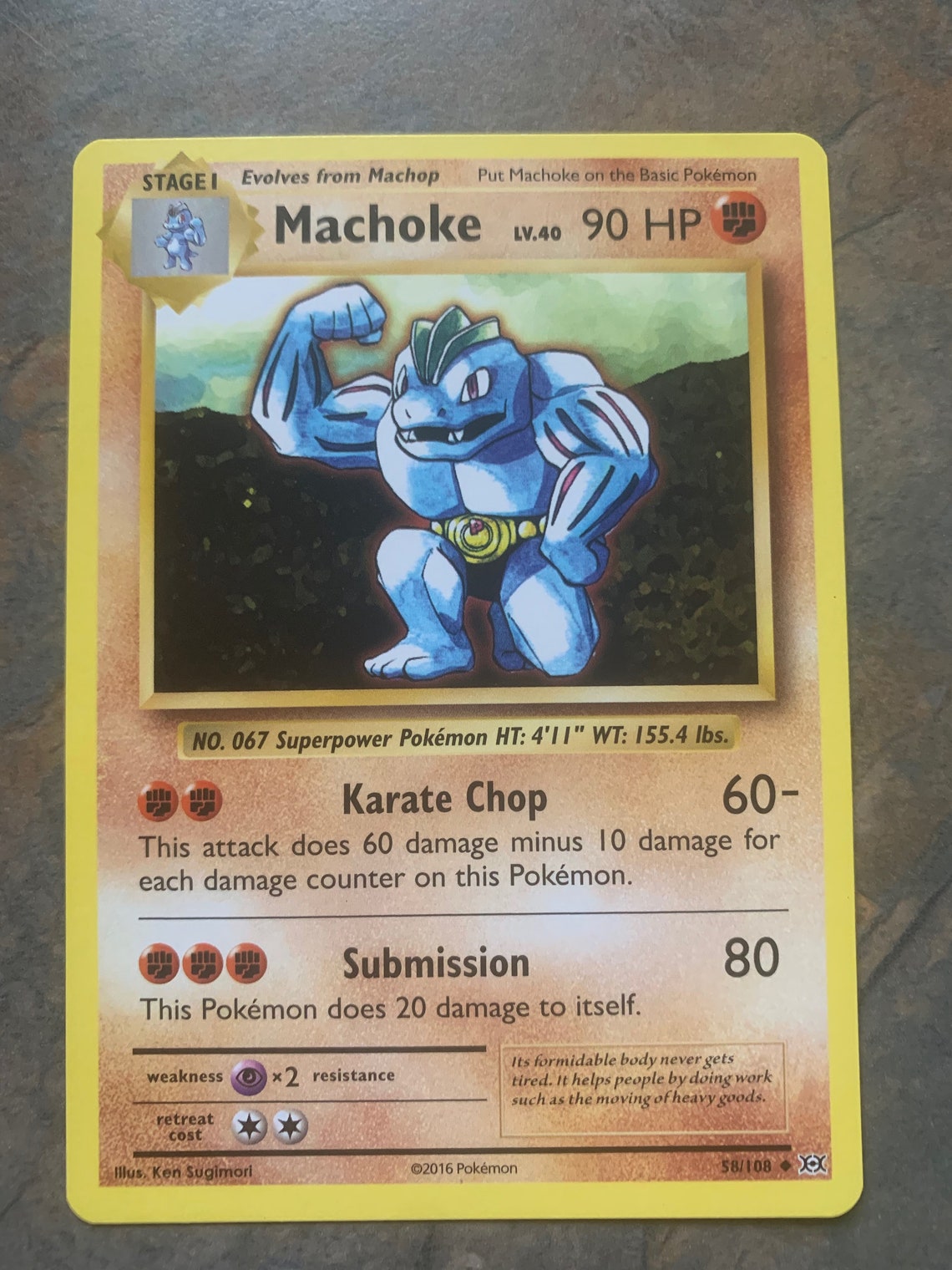 Pokemon 2016 58/108 Machoke Excellent Condition Trading Card Etsy